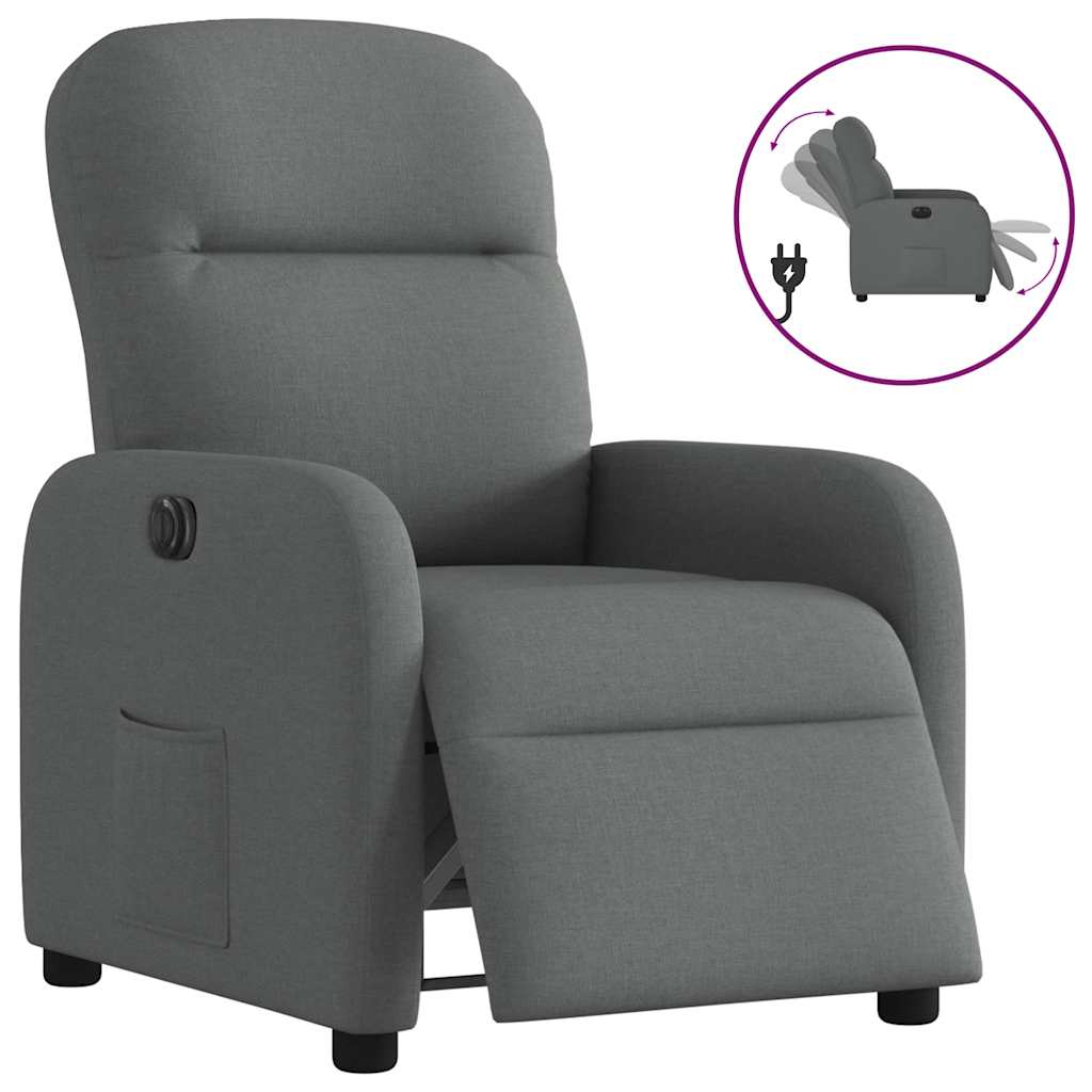 Vidaxl fauteuil elektrisch verstelbaar stof donkergrijs