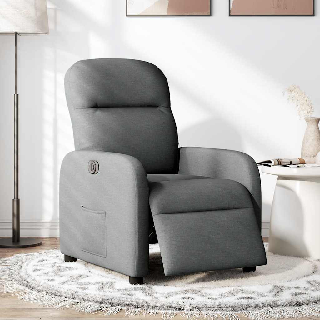Vidaxl fauteuil elektrisch verstelbaar stof donkergrijs