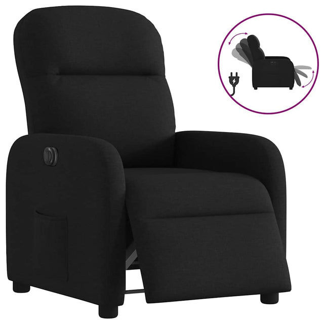Vidaxl fauteuil verstelbaar elektrisch stof zwart