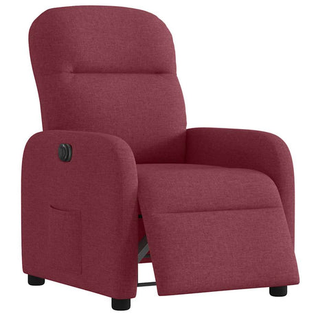 Vidaxl fauteuil verstelbaar elektrisch stof wijnrood
