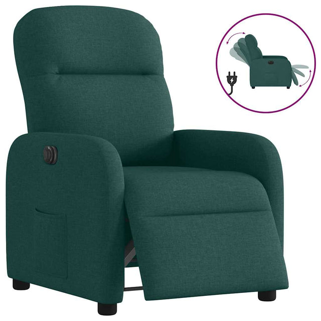 Vidaxl fauteuil verstelbaar elektrisch stof donkergroen