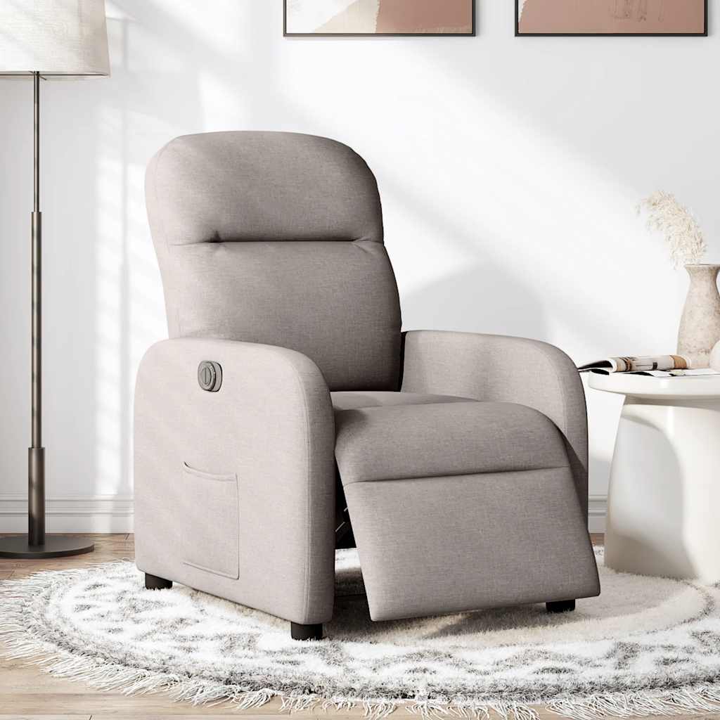 Vidaxl fauteuil verstelbaar elektrisch stof taupe