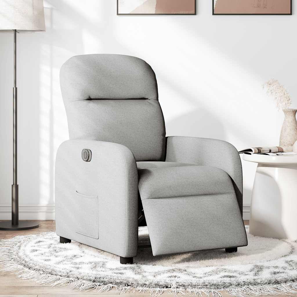 Vidaxl fauteuil elektrisch verstelbaar stof wolk grijs