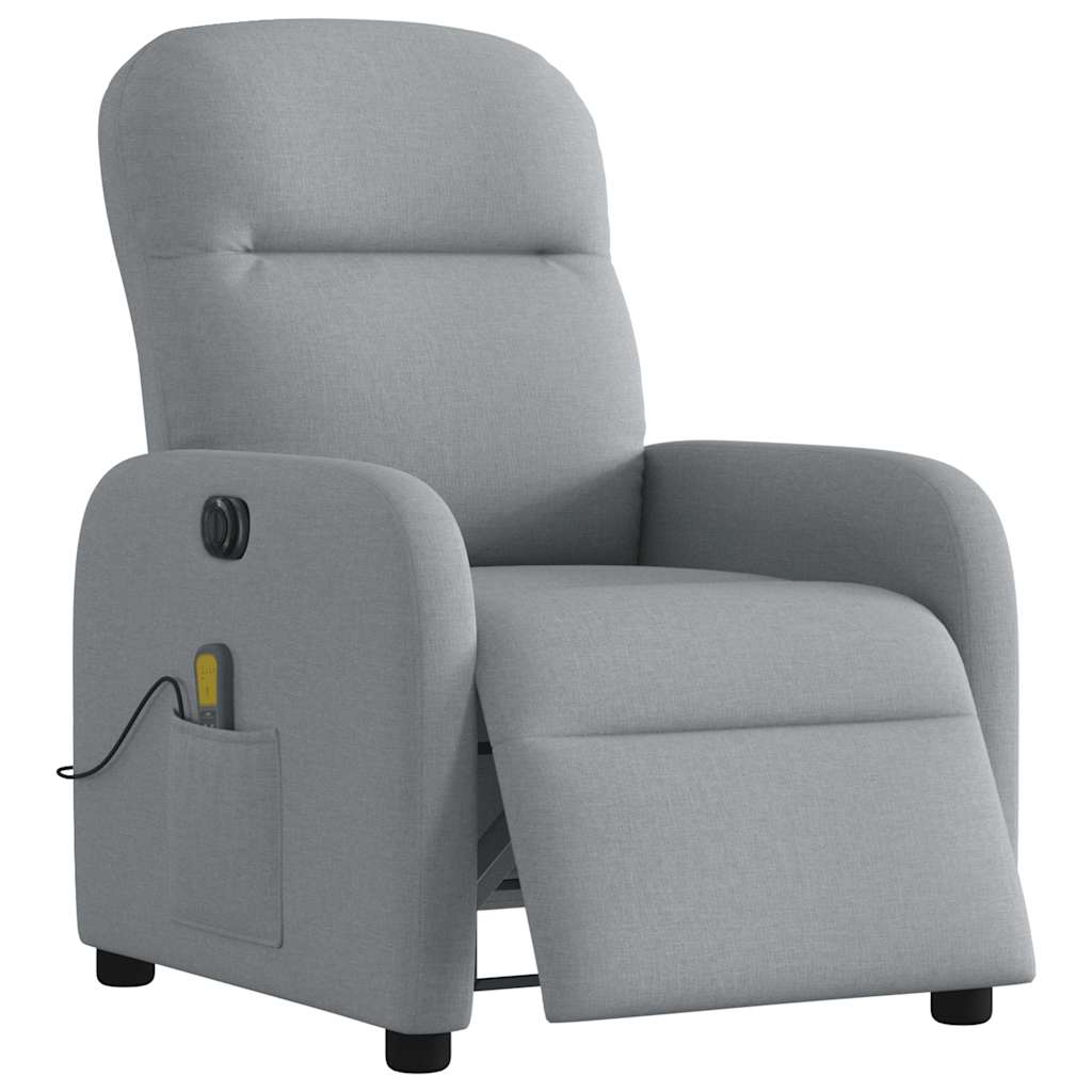 Vidaxl massagestoel elektrisch verstelbaar stof lichtgrijs