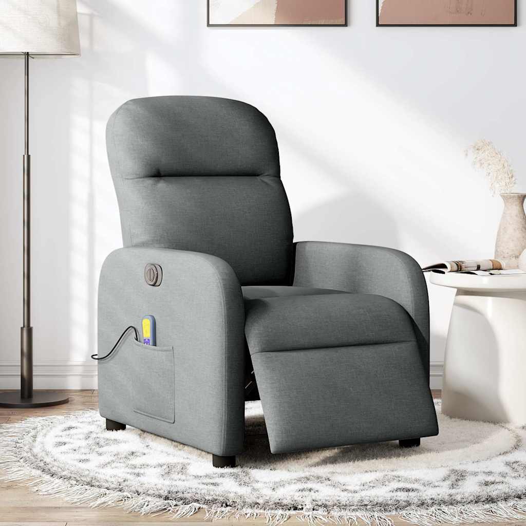 Vidaxl massagestoel elektrisch verstelbaar stof donkergrijs