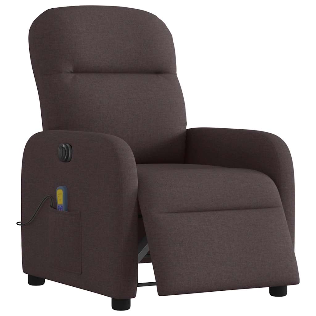 Vidaxl massagestoel elektrisch verstelbaar stof donkerbruin