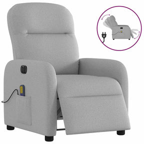 Vidaxl massagestoel elektrisch verstelbaar stof wolk grijs