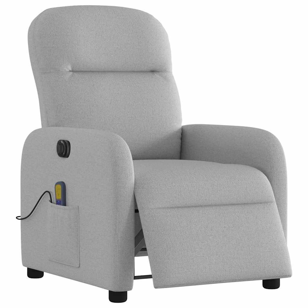 Vidaxl massagestoel elektrisch verstelbaar stof wolk grijs