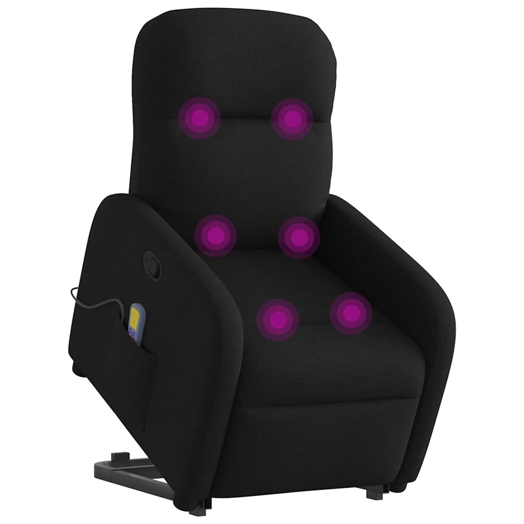 Vidaxl sta-op-massagestoel verstelbaar stof zwart