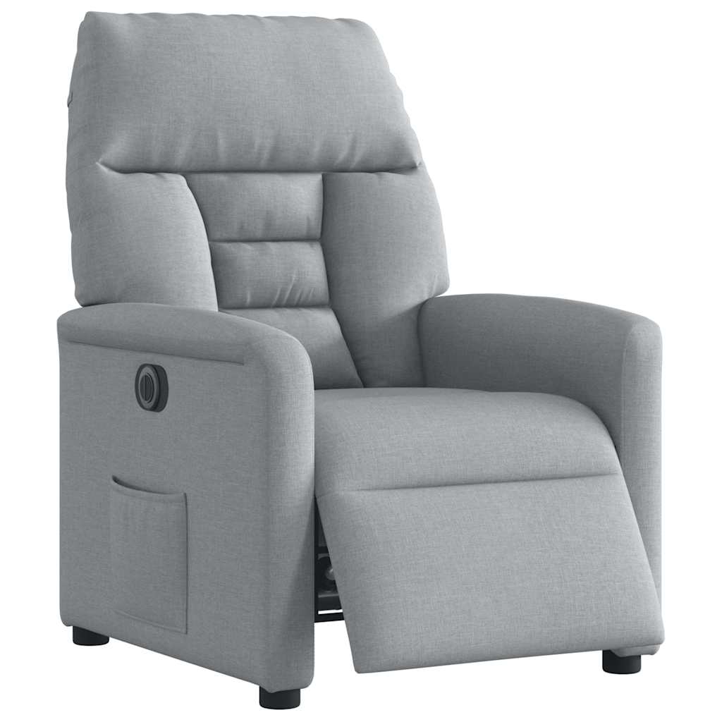Vidaxl fauteuil elektrisch verstelbaar stof lichtgrijs