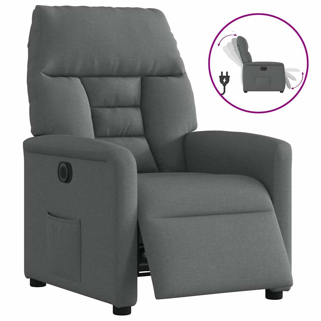 Vidaxl fauteuil elektrisch verstelbaar stof donkergrijs