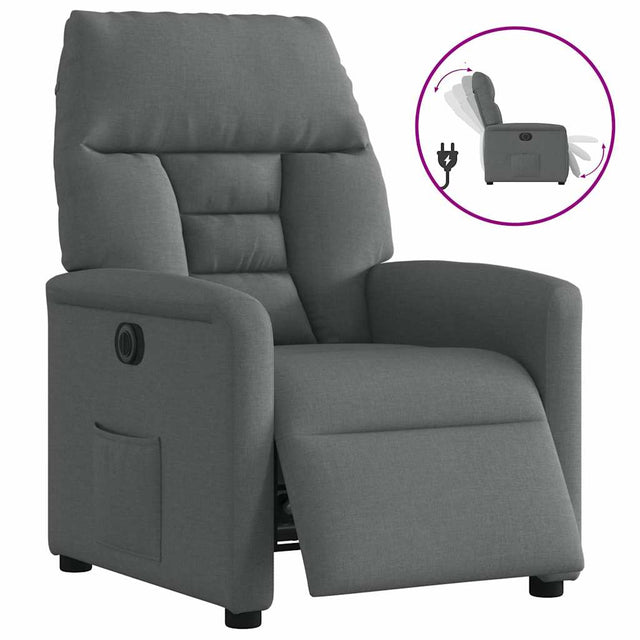 Vidaxl fauteuil elektrisch verstelbaar stof donkergrijs