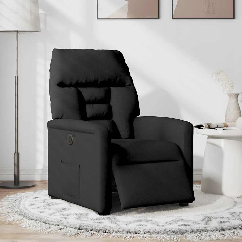 Vidaxl fauteuil verstelbaar elektrisch stof zwart