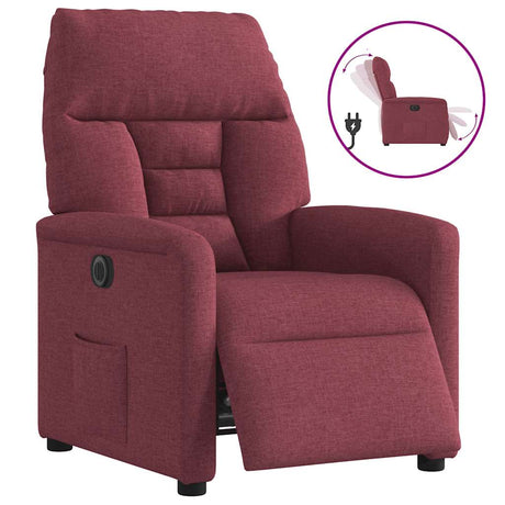 Vidaxl fauteuil verstelbaar elektrisch stof wijnrood