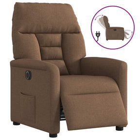 Vidaxl fauteuil verstelbaar elektrisch stof bruin