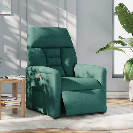 Vidaxl fauteuil verstelbaar elektrisch stof donkergroen