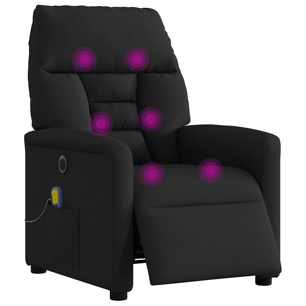 Vidaxl massagestoel elektrisch verstelbaar stof zwart