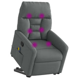 Vidaxl sta-op-massagestoel verstelbaar stof donkergrijs