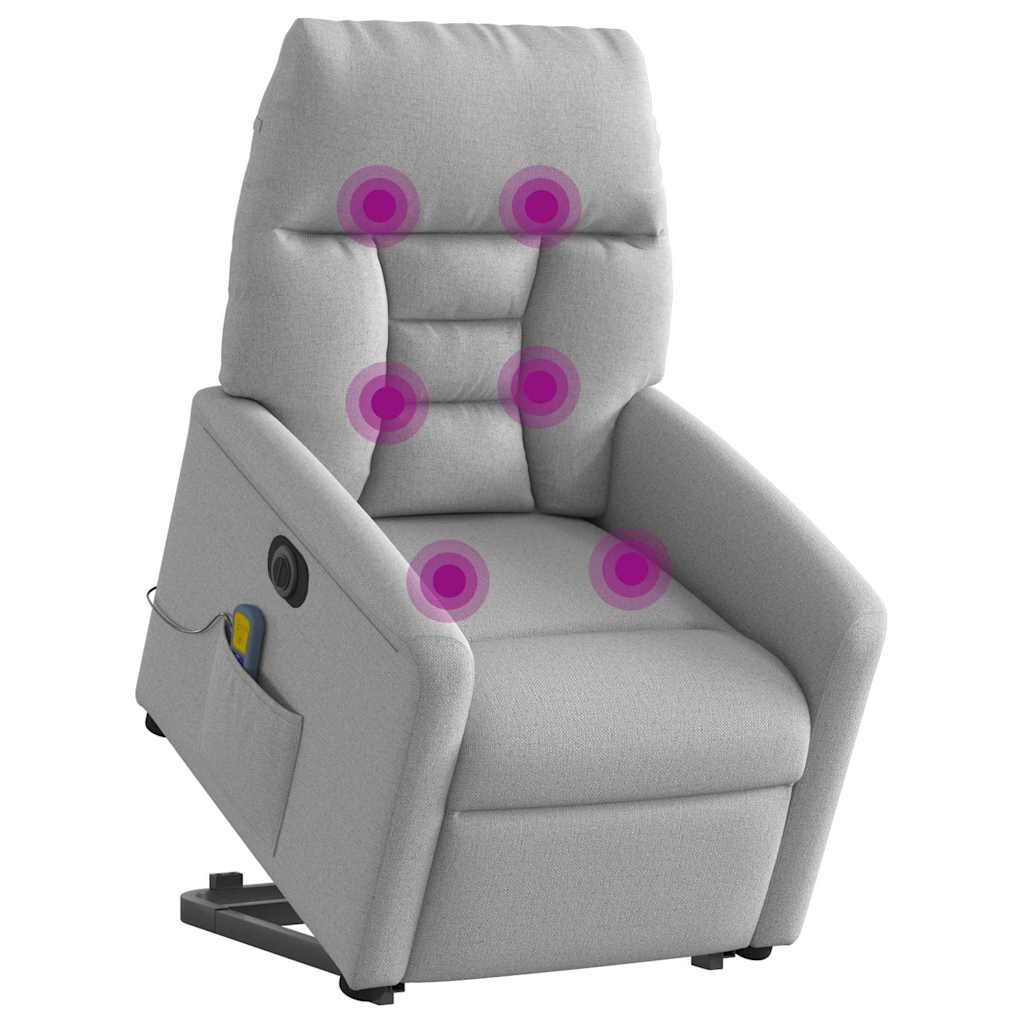Vidaxl sta-op-massagestoel elektrisch verstelbaar stof wolk grijs