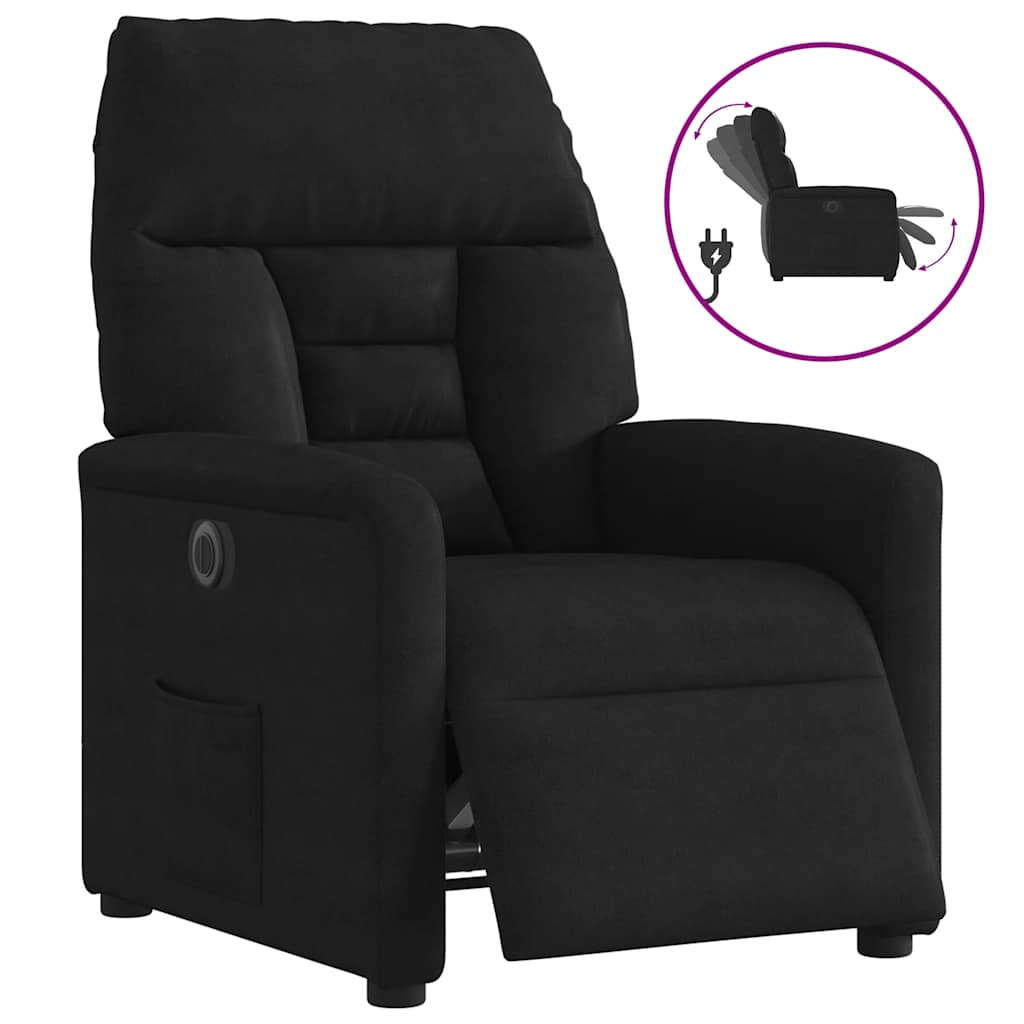 Vidaxl fauteuil verstelbaar elektrisch microvezelstof zwart