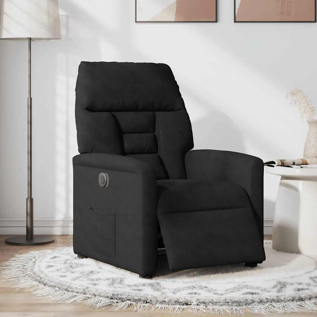 Vidaxl fauteuil verstelbaar elektrisch microvezelstof zwart