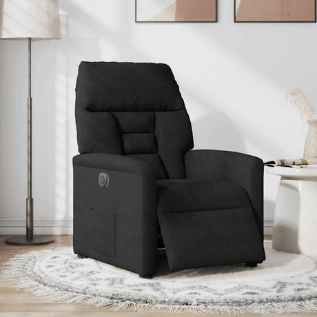 Vidaxl fauteuil verstelbaar elektrisch microvezelstof zwart
