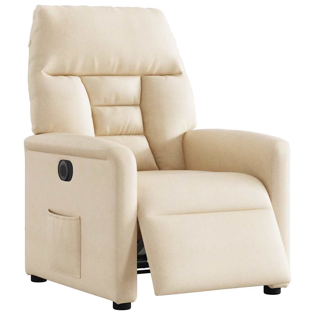 Vidaxl fauteuil elektrisch verstelbaar microvezelstof beige