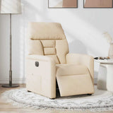 Vidaxl fauteuil elektrisch verstelbaar microvezelstof beige