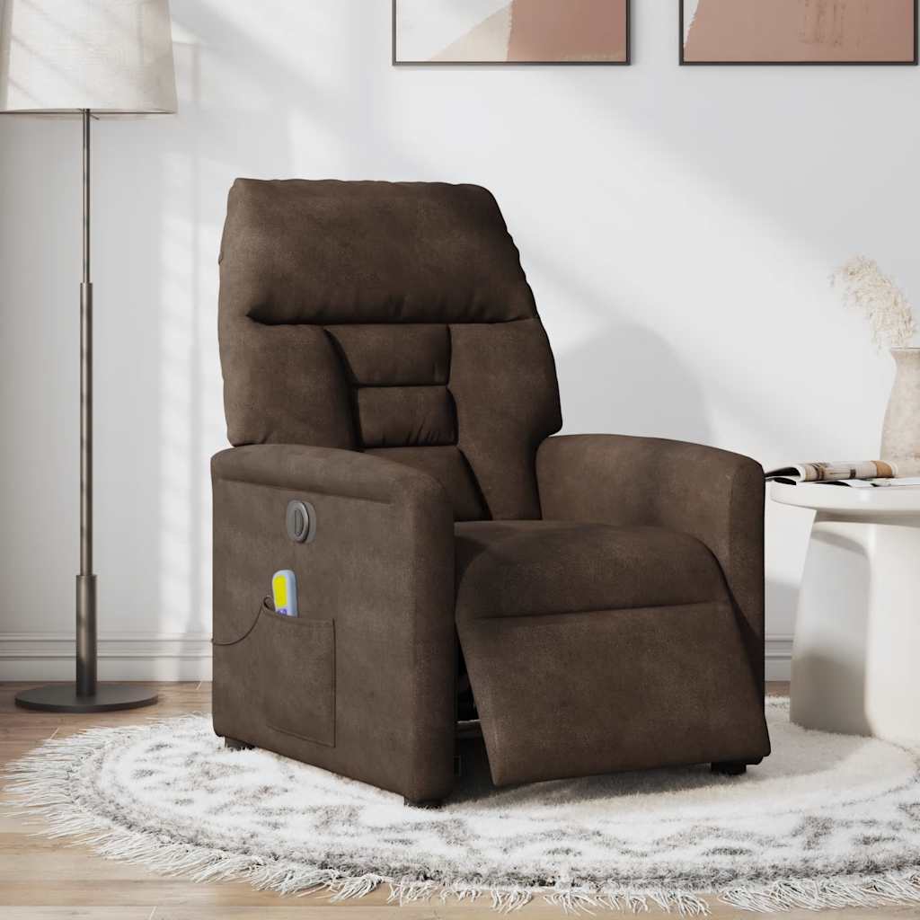 Vidaxl massagestoel elektrisch verstelbaar microvezelstof bruin