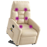 Vidaxl sta-op-massagestoel verstelbaar microvezelstof beige