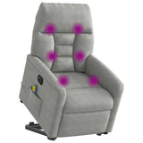 Vidaxl sta-op-massagestoel elektrisch microvezelstof lichtgrijs