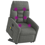 Vidaxl sta-op-massagestoel elektrisch microvezelstof donkergrijs