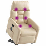 Vidaxl sta-op-massagestoel elektrisch verstelbaar microvezelstof beige