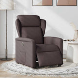 Vidaxl fauteuil verstelbaar elektrisch stof donkerbruin