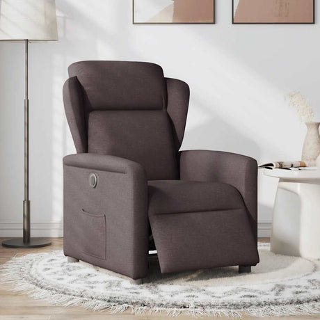 Vidaxl fauteuil verstelbaar elektrisch stof donkerbruin