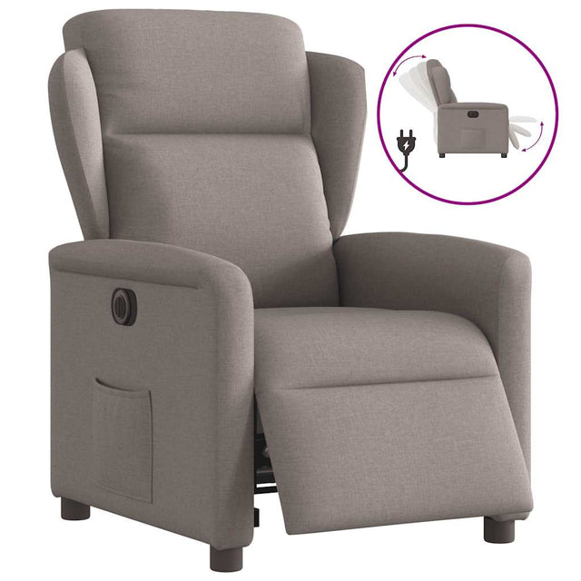 Vidaxl fauteuil verstelbaar elektrisch stof taupe