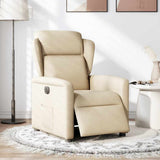 Vidaxl fauteuil verstelbaar elektrisch stof crèmekleurig