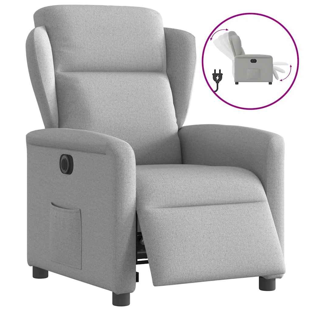 Vidaxl fauteuil elektrisch verstelbaar stof wolk grijs