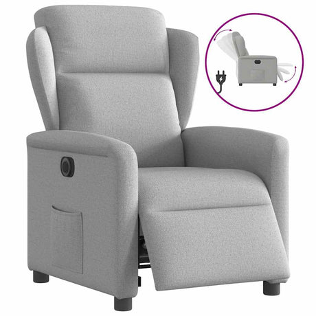 Vidaxl fauteuil elektrisch verstelbaar stof wolk grijs