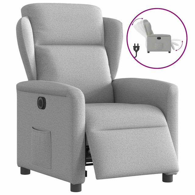 Vidaxl fauteuil elektrisch verstelbaar stof wolk grijs