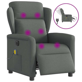 Vidaxl massagestoel elektrisch verstelbaar stof donkergrijs