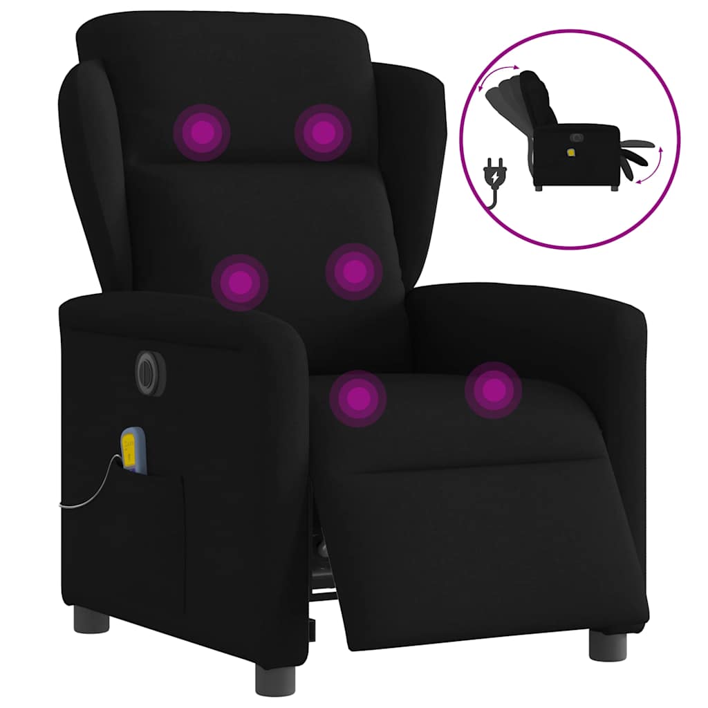 Vidaxl massagestoel elektrisch verstelbaar stof zwart