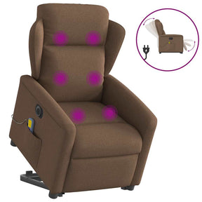 Vidaxl sta-op-massagestoel elektrisch verstelbaar stof bruin