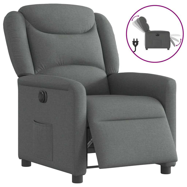 Vidaxl fauteuil elektrisch verstelbaar stof donkergrijs