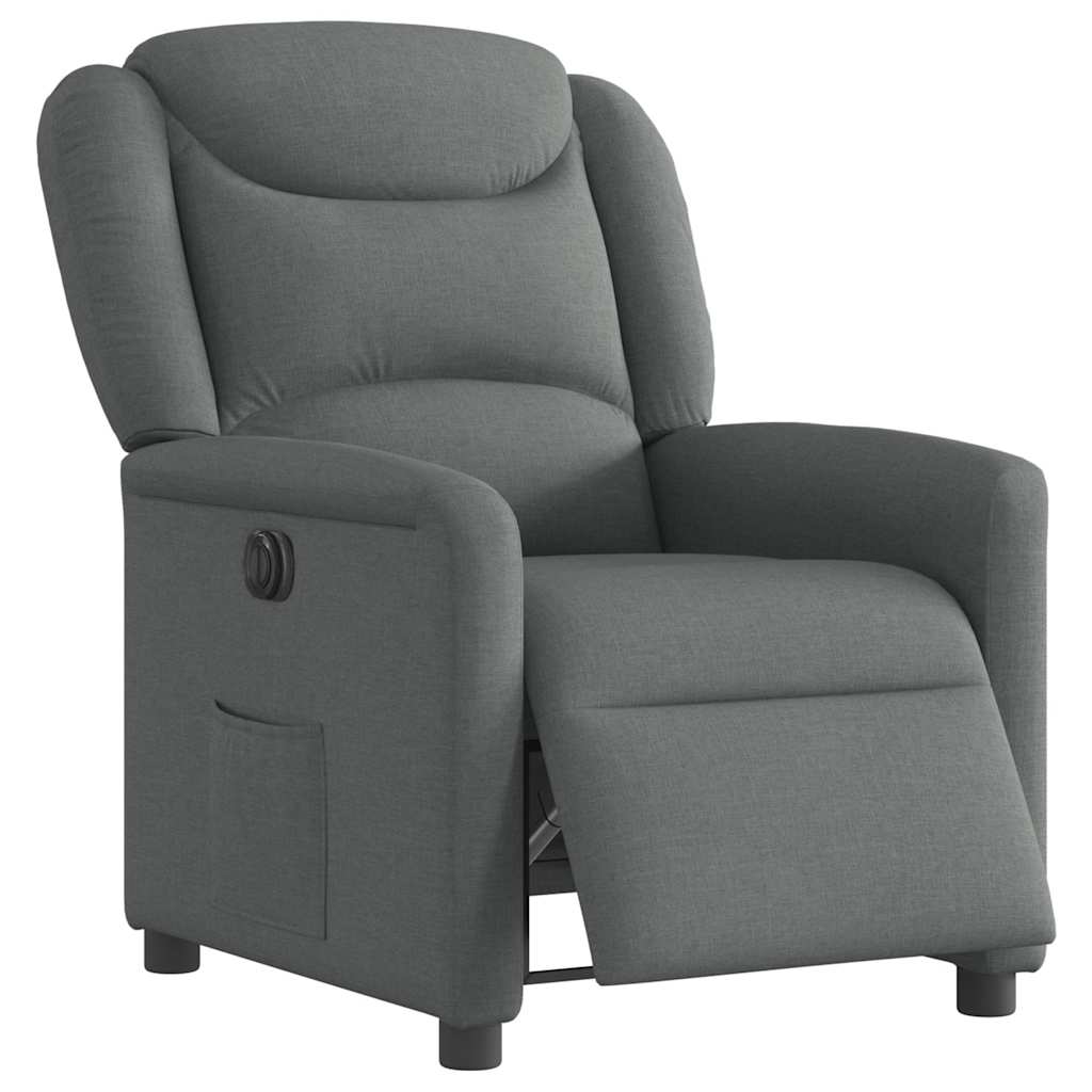 Vidaxl fauteuil elektrisch verstelbaar stof donkergrijs