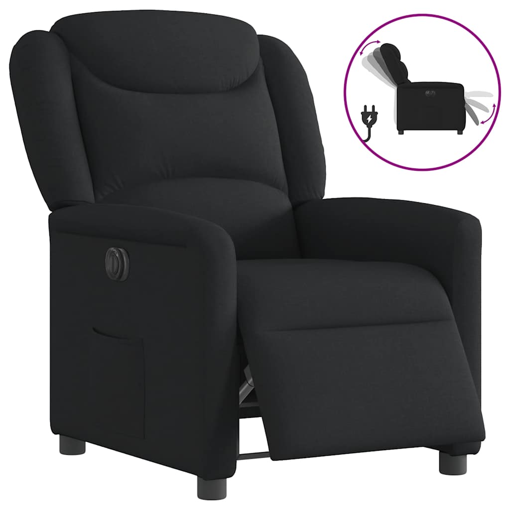Vidaxl fauteuil verstelbaar elektrisch stof zwart