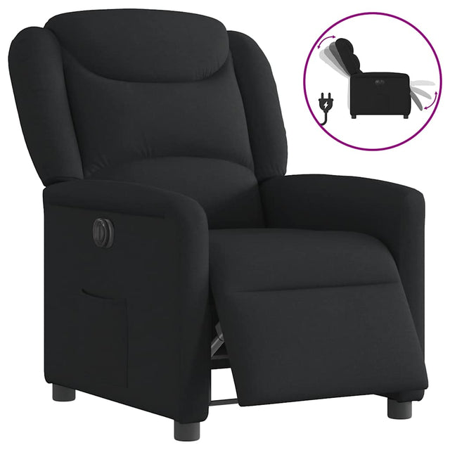 Vidaxl fauteuil verstelbaar elektrisch stof zwart