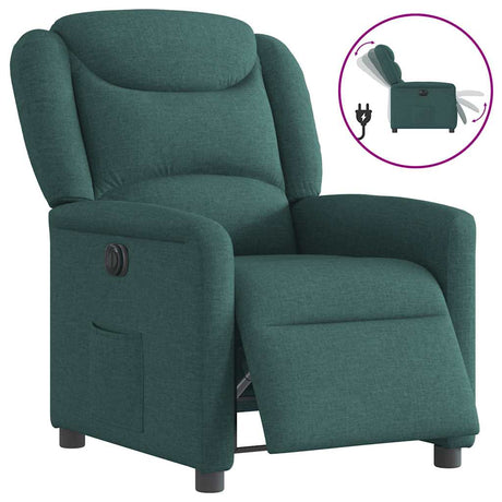 Vidaxl fauteuil verstelbaar elektrisch stof donkergroen