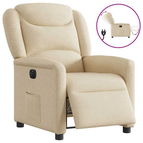 Vidaxl fauteuil verstelbaar elektrisch stof crèmekleurig