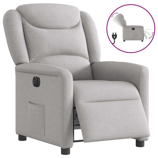 Vidaxl fauteuil elektrisch verstelbaar stof wolk grijs